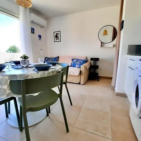 T2 neuf-Vue Mer-Climatisé-Piscine-Bord de plage Apartamento Linguizzetta